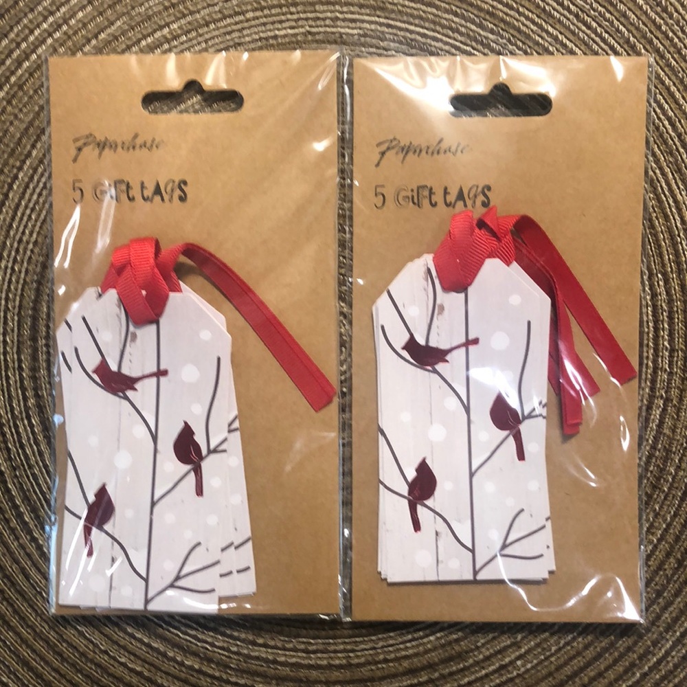 Gift Tags - Red Birds on Branches in Snow
